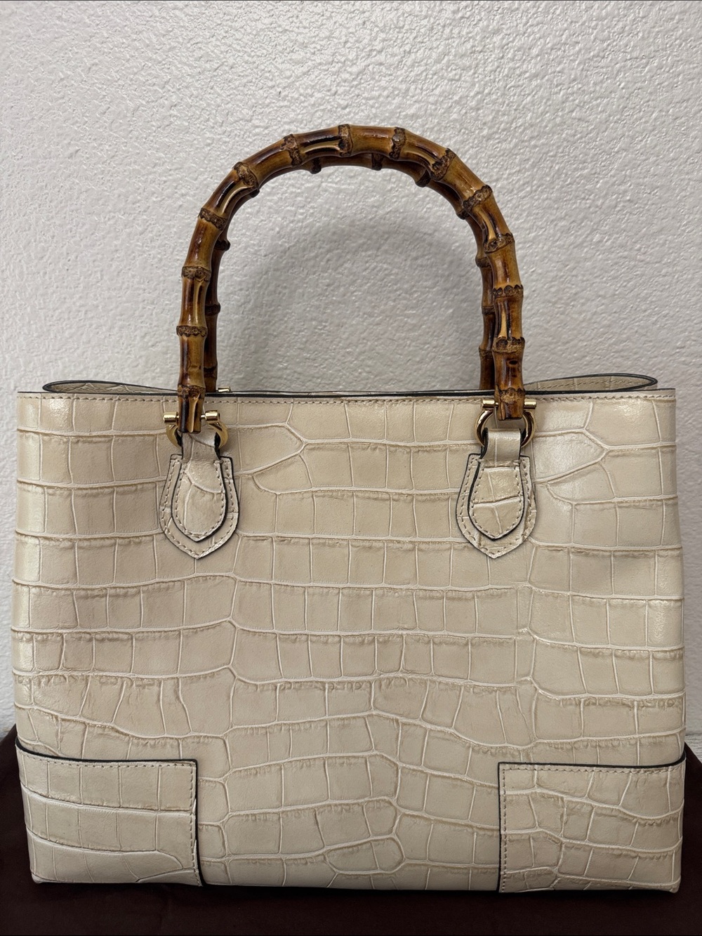 Pratesi Sarteano Croc Embossed Leather Bag - Picture 4 of 16